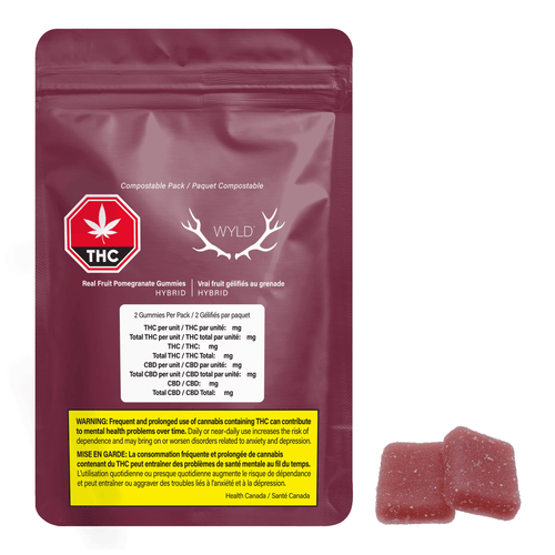 WYLD Pomegranate 1:1 THC:CBD Gummies image