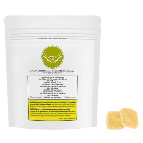 WYLD Pear 2:1 CBD:CBG Vegan Gummies image