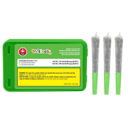 Potluck Watermelon Wave Infused Pre-Rolls (Diamond Coated) image