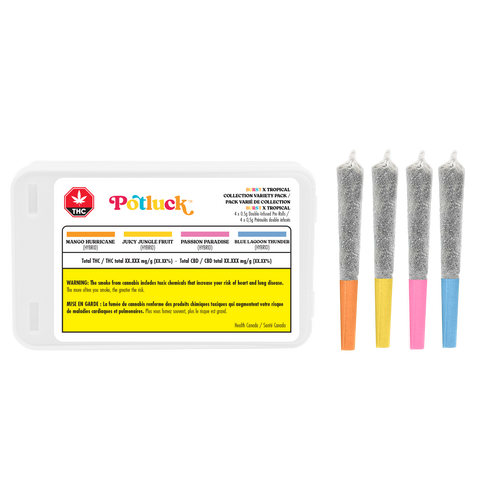 Potluck Tropical x Burst Collection Variety Infused Pre-Rolls (Diamond Coated) image