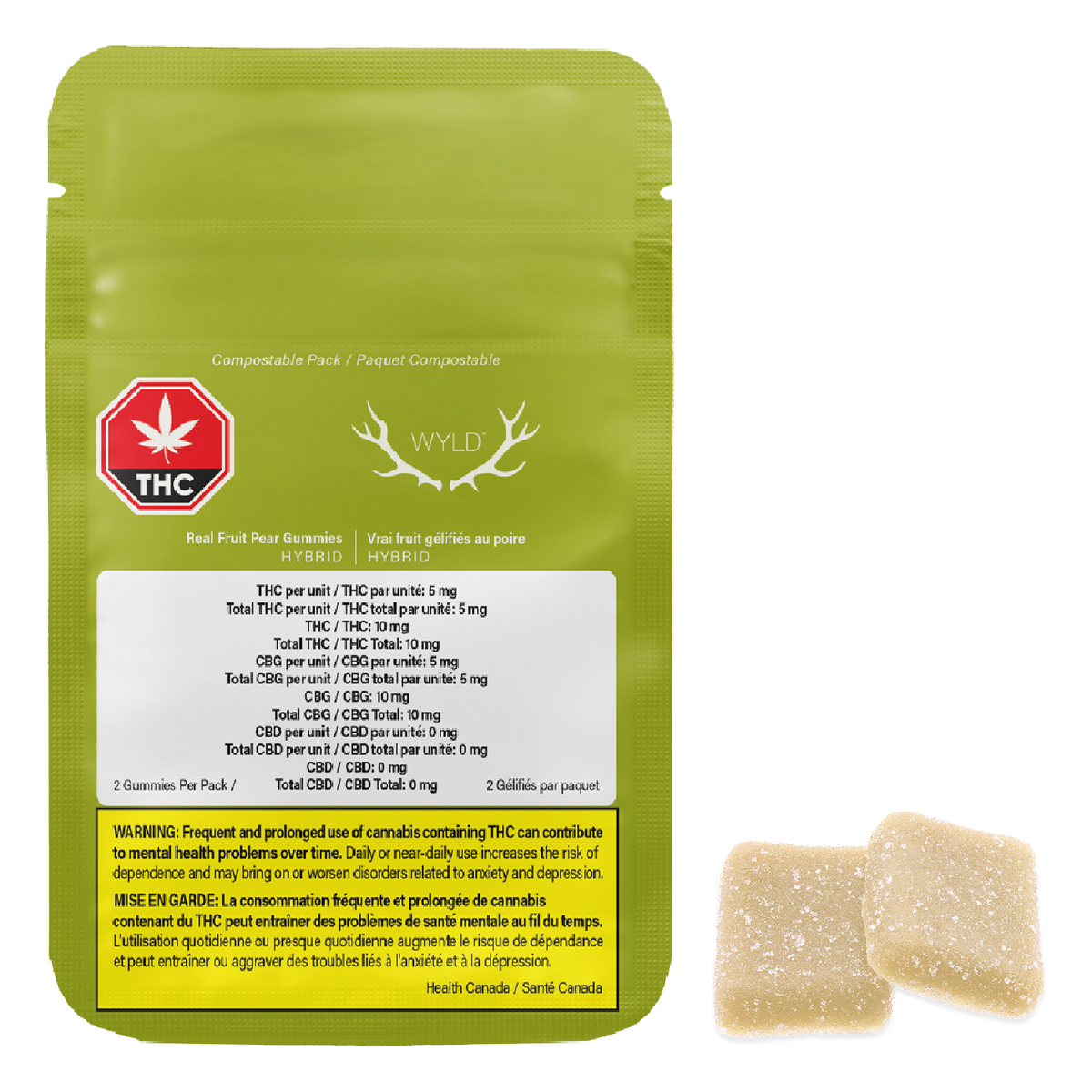 WYLD Pear 1:1 CBG:THC Gummies – SensiMED Marketplace